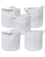 247Garden 1-Gallon Aeration Fabric Pot/Plant Grow Bag w/Handles (White 6H x 7D) 5-Pack w/Free Shipping in the USA