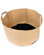 247Garden 100-Gallon Eco-Friendly Aeration Fabric Pot/Plant Grow Bag/Raised Garden Bed w/Handles (300GSM Tan w/Black Base 18H x 40D)