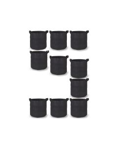 247Garden 5-Gallon Aeration Fabric Pot/Plant Grow Bag w/Handles (Black 10H x 12D) 10-Pack w/Free USA Shipping