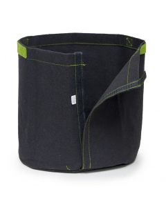 247Garden 5-Gallon Transplanter Fabric Pot w/Velcro Closure & Short Green Handles (Black 10H x 12D)
