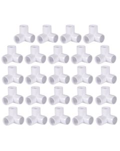 247Garden ASTM SCH40 3-Way PVC Elbow Fitting Connectors for 3/4" Pipes (Commercial+Furniture Grade, UV-Proof) - Compatiable w/247Garden 3/4" PVC Frame Grow Bed/Raised Garden Kit 24-Pack w/Free Shipping USA