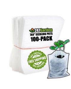 247Garden 100-Pack 7x9" Aeration Seedling Pots/Nursery Fabric Plant Grow Bags (40GSM Non-Woven Eco-Friendly Fabric) w/Free Shipping USA