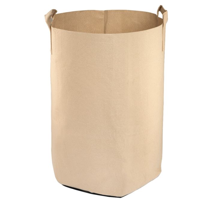 247Garden 45-Gallon Short Aeration Fabric Pot/Vegetable Garden Grow Bag  w/Handles (Tan 13H x 32D)