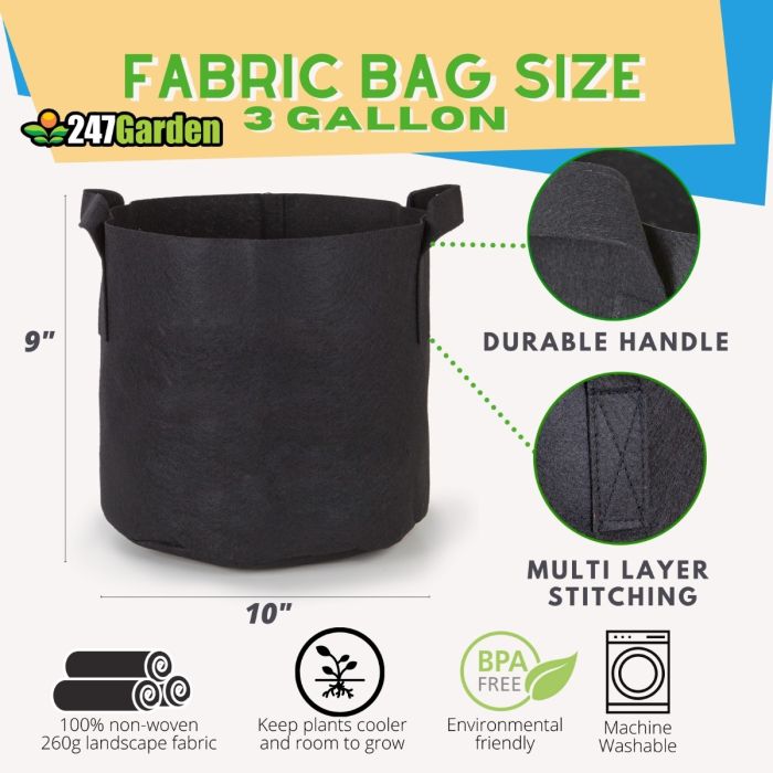 Grow Bag w/ Tip Card - 3 Gallon - Assorted Colors – Fresh Baby