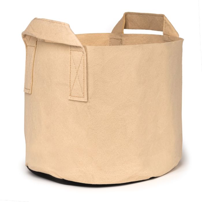 247Garden 45-Gallon Short Aeration Fabric Pot/Vegetable Garden Grow Bag  w/Handles (Tan 13H x 32D)