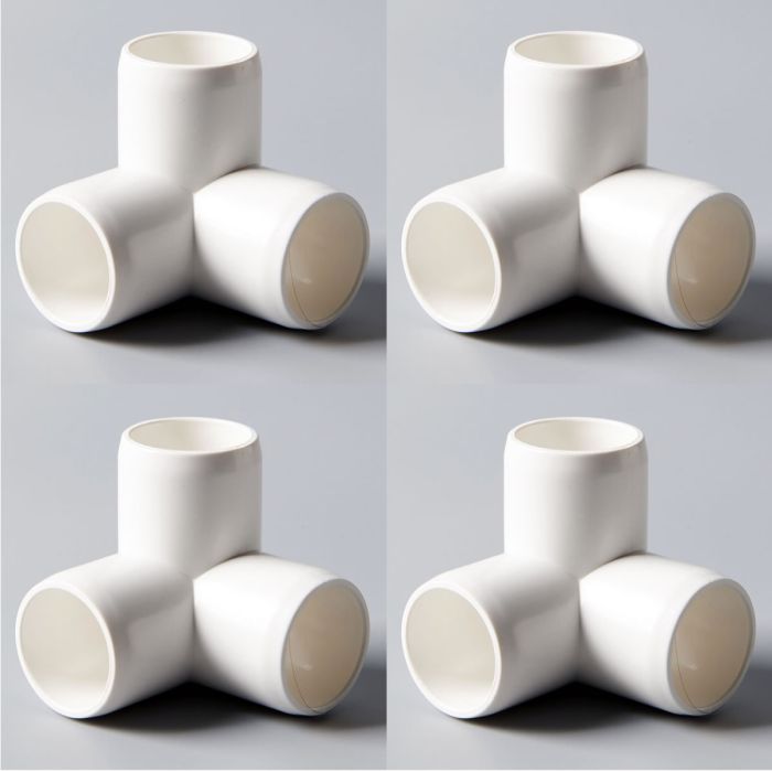 4-Pk 3/4 in. 3-Way SCH-40 PVC Fittings ASTM D2466 Plumbing-Grade Pipe ...