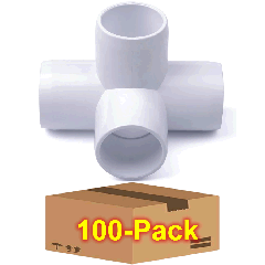 100-Pack 1/2 in. PVC 4-Way Elbow Fitting - ASTM SCH40 Furniture-Grade