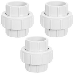 3-Pack 1-1/4 in. Schedule-40 PVC Slip Unions w/ EPDM O-Ring Seal ASTM D2466/F1970 Pipe Fittings 1.25" SxS