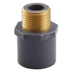 1/2 in. SCH-80 PVC  Male Adapter w/Brass Threaded-Fitting ASTM D2467 1/2" MTP, PVC-to-Brass Connector