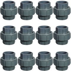 12-Pack 1/2 in. Schedule 80 PVC Unions SCH80 Pipe Repair/Joint Fittings Socket-Type ASTM D2467/F1970