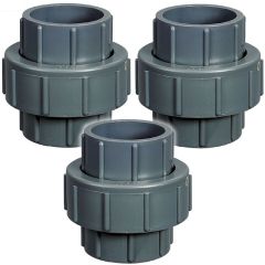 3-Pack 1/2 in. Schedule 80 PVC Unions SCH80 Pipe Repair/Joint Fittings Socket-Type