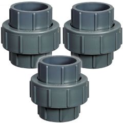 3-Pack 3/4 in. Schedule 80 PVC Unions SCH80 Socket Pipe Repair Fittings