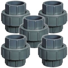 5-Pack 1/2 in. Schedule 80 PVC Unions SCH80 Pipe Repair/Joint Fittings Socket-Type