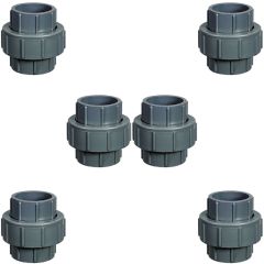 6-Pack 1/2 in. Schedule 80 PVC Unions SCH80 Pipe Repair/Joint Fittings Socket-Type ASTM D2467/F1970