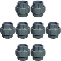 8-Pack 1/2 in. Schedule 80 PVC Unions SCH80 Pipe Repair/Joint Fittings Socket-Type ASTM D2467/F1970