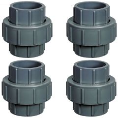 4-Pack 1/2 in. Schedule 80 PVC Unions SCH80 Pipe Repair/Joint Fittings Socket-Type ASTM D2467/F1970