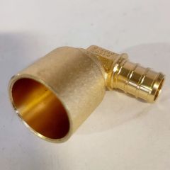 247Garden 1/2 in. PEX-B x 3/4 in. Female Sweat Copper 90-Degree Elbow (Lead Free DZR Brass NSF F1807 PEX Crimp Fitting)