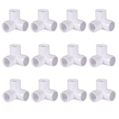 247Garden ASTM SCH40 3-Way PVC Elbow Fitting Connectors for 3/4" Pipes (Commercial+Furniture Grade, UV-Proof) - Compatiable w/247Garden 3/4" PVC Frame Grow Bed/Raised Garden Kit 12-Pack