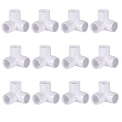 12-Pack 1/2 in 3-Way SCH40 PVC Elbow Fittings ANSI ASTM Furniture Grade Connectors