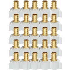 25-Pack 1/2 in. PEX-B x 1/2 in. Female Adapter w/Plastic Swivel Nut (Lead Free Brass NSF F1807 PEX Crimp Fitting)