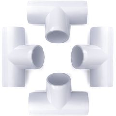 4-Pack 1/2" Tee PVC Furniture-Grade Fittings ASTM SCH40