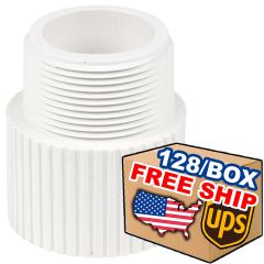 128/Box 1-1/2 in. Schedule 40 PVC Male Adapter Pipe Fitting NSF SCH40 ASTM D2466 1.5"