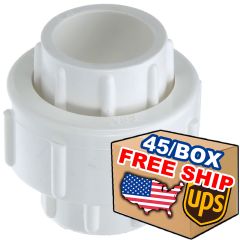 45/Box 1-1/2 in. PVC Pipe Slip Union w/ O-Ring for SCH40/SCH80 PVC Pipe Socket-Fitting (SxS)