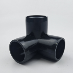 Black 1" PVC 3-Way Elbow/Corner Fitting - ASTM SCH40 Furniture-Grade Connector