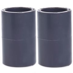 2-Pack 1 in. Schedule-80 PVC Couplings Slip/Straight/Socket Fittings NSF ASTM D2467