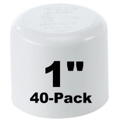 40-Pack 1" SCH-40 PVC End Cap, Plumbing Grade NSF-PW UPC ASTM ANSI D2466