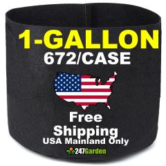 Wholesale 1-Gallon 672/Case Basic Black Fabric Pots/Plant Grow Bags 200GSM No Handles 6H x 7D 672Pcs