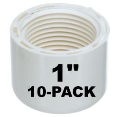 10-Pk 1 in. SCH-40 Female-Threaded NPT Caps PVC Pipe Fittings NSF ASTM D2466