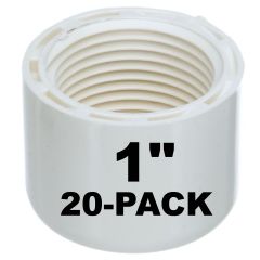 20-Pk 1 in. SCH-40 Female-Threaded NPT Caps PVC Pipe Fittings NSF ASTM D2466