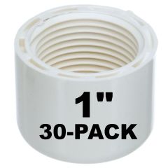 30-Pk 1 in. SCH-40 Female-Threaded NPT Caps PVC Pipe Fittings NSF ASTM D2466