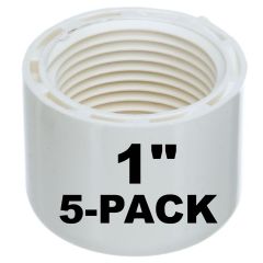 5-Pk 1 in. SCH-40 Female-Threaded NPT Caps PVC Pipe Fittings NSF ASTM D2466