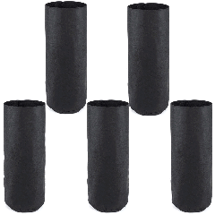 5-Pack 1/4-Gallon Skinny Tall Black Fabric Pots/Deep Aeration Grow Bags 3D x 8H