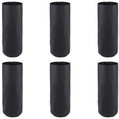 247Garden 3-Gallon Skinny Tall Aeration Fabric Pot/Deep Aeration Plant Grow Bag 7D x 18H Black 6-Pack