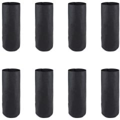 247Garden 3-Gallon Skinny Tall Aeration Fabric Pot/Deep Aeration Plant Grow Bag 7D x 18H Black 8-Pack