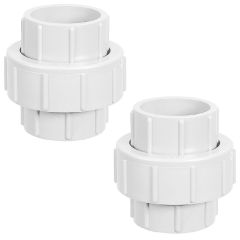 2-Pack 1-1/4 in. PVC Pipe Slip Unions w/ O-Ring for SCH40/SCH80 PVC Pipe Socket-Fittings (SxS) ASTM D2466/F1970 1.25"