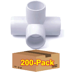 200-Pack 1/2 in. PVC 4-Way Elbow Fitting - ASTM SCH40 Furniture-Grade