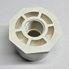 1-1/2 x 1/2 in. Schedule-40 PVC Female Reducing Ring/Reducer Bushing Pipe Fitting NSF SCH40 ASTM D2466 1.5" Spigot x 0.5" Female