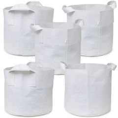 247Garden 3-Gallon Aeration Fabric Pot/Planting Grow Bag w/Handles (White 9H x 10D) 5-Pack