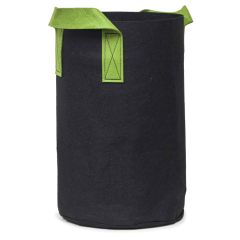 247Garden 30-Gallon Tall Aeration Fabric Pot/Tree Grow Bag (Black w/Green Handles 27.5H x 18D)