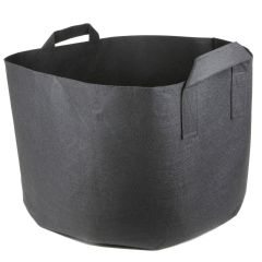 247Garden 15-Gallon Short Aeration Fabric Pot/Vegetable Grow Bag w/Handles (Black 12H x 19D)