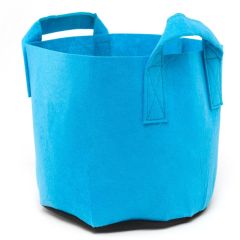 247Garden 2-Gallon Blue Aeration Fabric Pot/Plant Grow Bag w/Handles + Black Base 7.5H x 8.5D