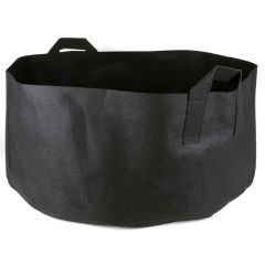 247Garden 45-Gallon Short Aeration Fabric Pot/Vegetable Grow Bag w/Handles (Black 13H x 32D)