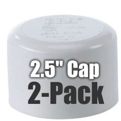 2-Pack 2.5" Schedule-40 PVC End Caps Pipe Fittings NSF SCH40 ASTM D2466 2-1/2" Slip/Socket