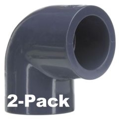 2-Pack 2 in. Schedule 80 PVC 90-Degree Elbow Sch-80 High Pressure Pipe Fitting NSF ASTM D2467 2" 90°