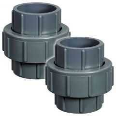 2-Pack 1 in. Schedule 80 PVC Unions Sch-80 Pipe Repair Fittings Slip/Socket ASTM D2467/F1970