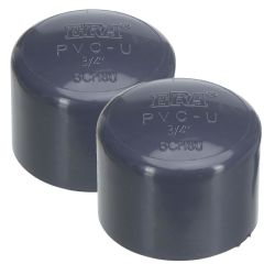 2-Pack 3/4 in. SCH-80 PVC End Caps Slip/Socket NSF ASTM D2467